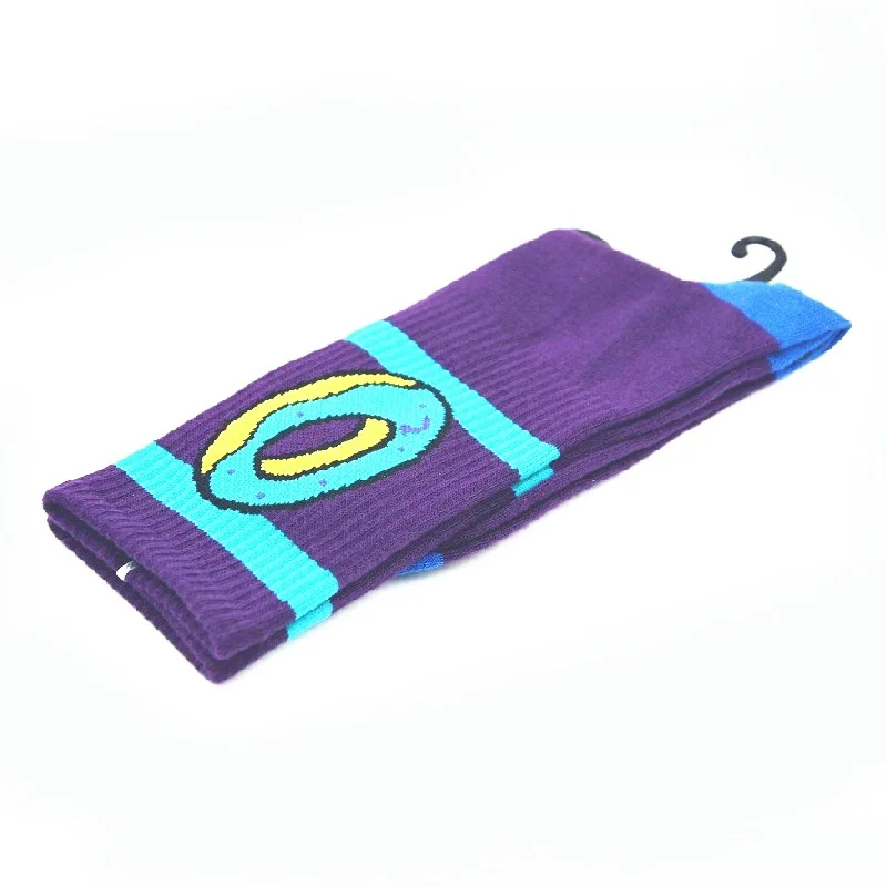 Фиолетовый 1 пара odd est Future Donut носки хлопковые длинные спортивные носки баскетбольные мужские чулки женские мужские Calcetines носки унисекс - Цвет: Фиолетовый