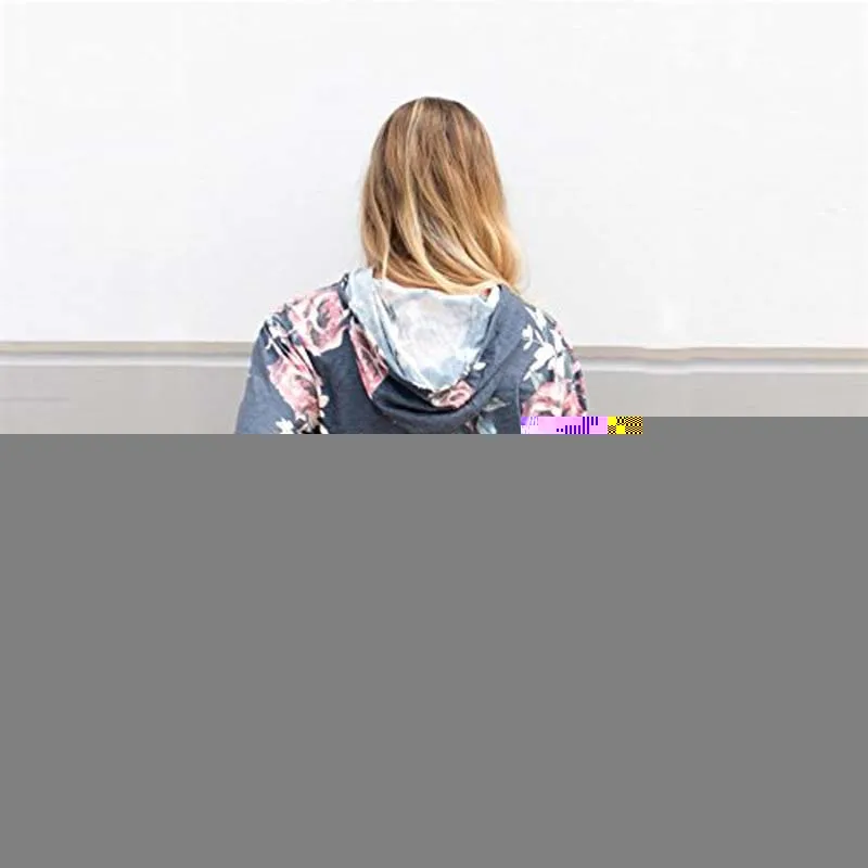 2018 Цветочные осенние толстовки Slim Fit с капюшоном Толстовка Для женщин одежда