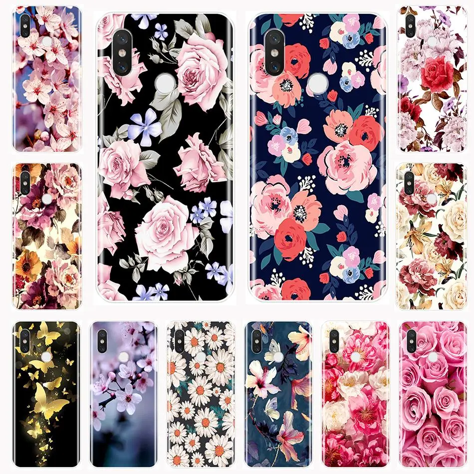

Phone Cases For Xiaomi MI 5 5C 5S 5X 6 6X Plus Soft TPU Silicone Cute Beautiful Flower Cover For Xiaomi MI A1 A2 LITE 8 SE Case