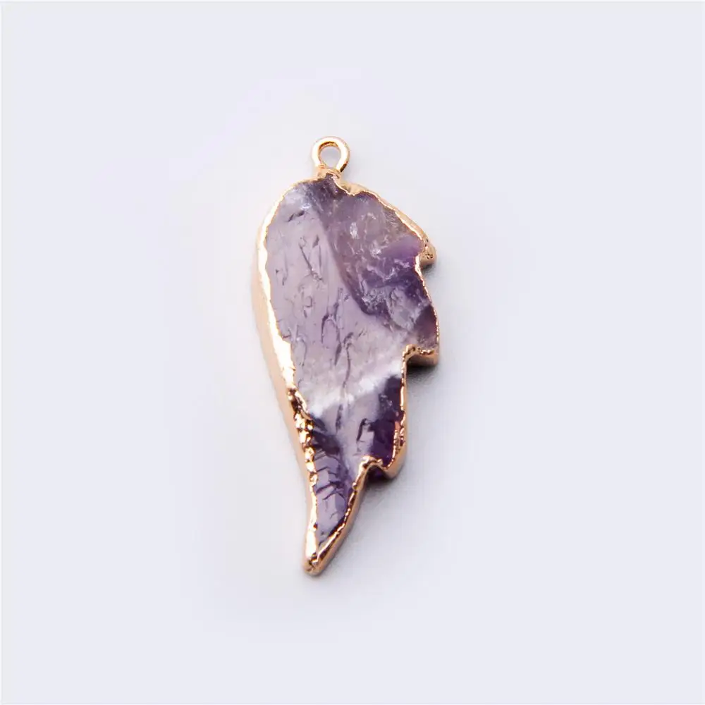 purple wing agates Druzy pendulum natural Purple Natural Stone Pendant purple agates Necklace Women Healing Chakra Jewelry DIY
