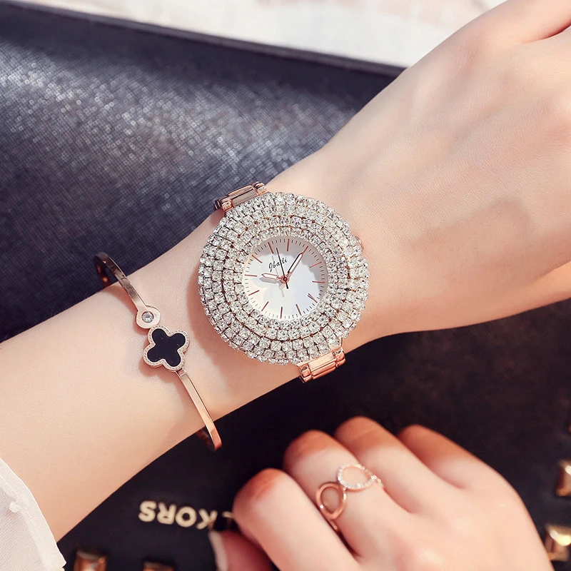 

Women's Charming Bracelet Quartz Watches Diamond Stainless Steel Belt Luxury Fashion Crystal Wristwatch Montre Femme Horloge