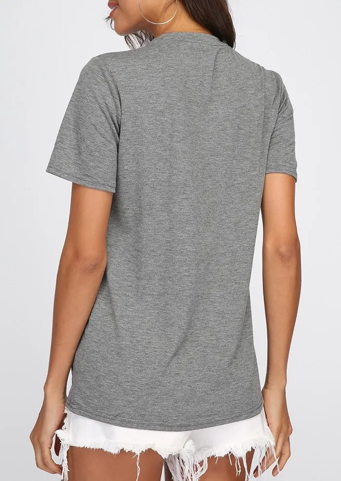 

VESSOS Light Gray Polyester Women's T-Shirt Fashion Pattern Print Women's Sleeveless Top Summer Cool Women's T-Shirt