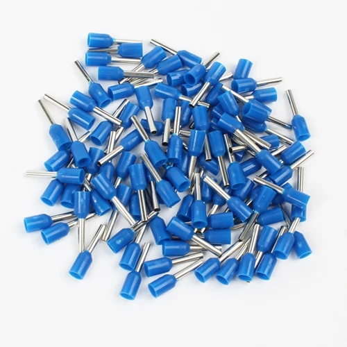 Blue DIANQI E1008 трубки Изоляционные изолированные клеммы 100 шт./упак. 1MM2 кабель провода разъем изоляционные обжимной терминал разъем для электронных сигарет - Цвет: Blue