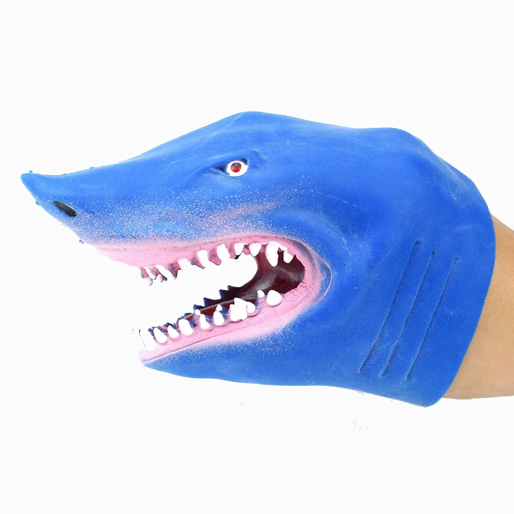 1 шт. зеленые мягкие TPR Bule shark ручные кукольные перчатки игрушки Детская игрушка