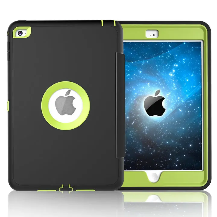 Green Для iPad Mini 1/2/3 retina дети Безопасный бронированный противоударный чехол Heavy Duty силиконовый Жесткий Чехол Smart Cover с Авто Режим сна/Пробуждение - Цвет: Green