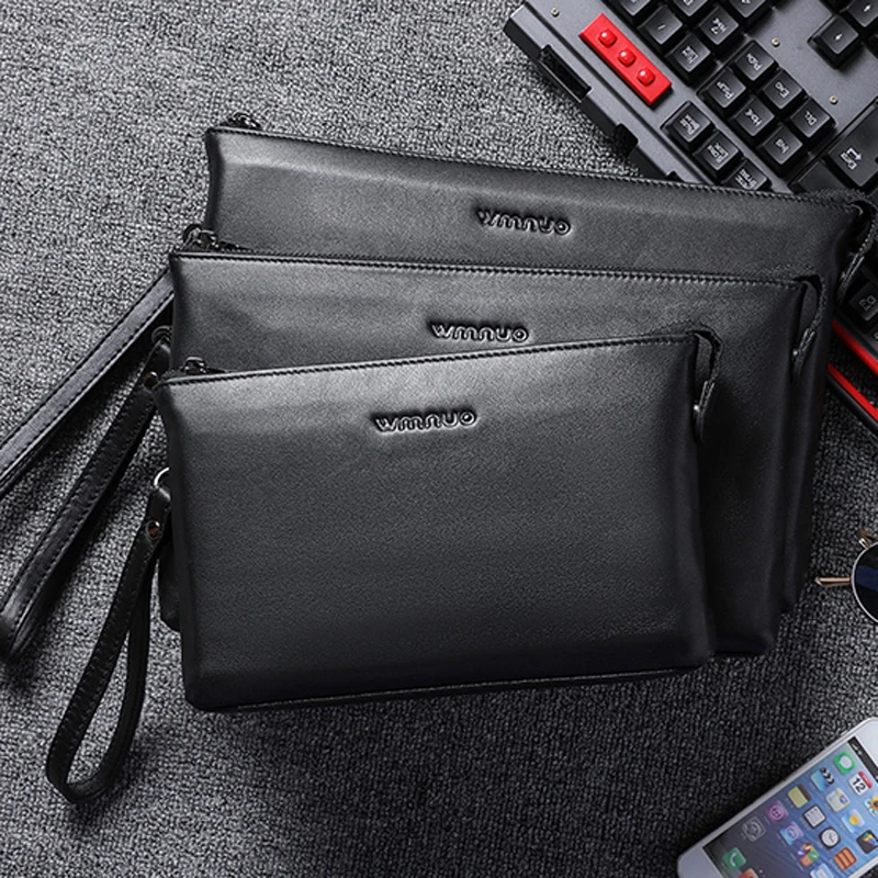 BAQI Brand Handbag Men Wallet Clutch Bag Genuine Leather Cowhide High Quality 2019 Fashion Purse Card Holder Men Ipad Phone Bag