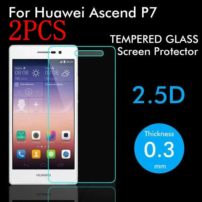 2 шт. Оригинальное закаленное стекло для Huawei Ascend P7 защита экрана Thoughed Защитная