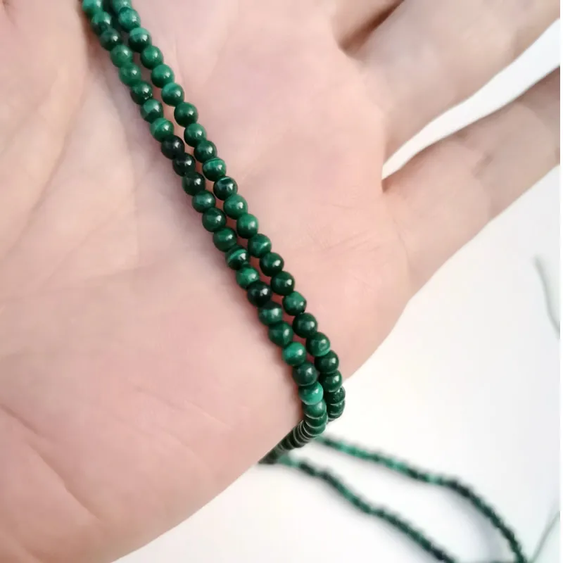 malachite Натуральный камень кварц Лазурит гранатовый Кристалл Агаты круглые свободные бусины 2 мм 3 мм для самостоятельного изготовления ювелирных изделий браслет аксессуары - Цвет: malachite
