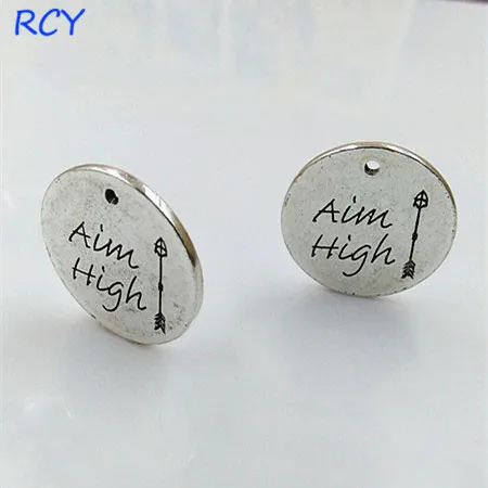 Высокое качество 20 шт./лот 24 мм с буквенным принтом круглый диск Aim High Be Fierce Wild Free Подвеска для изготовления ювелирных изделий