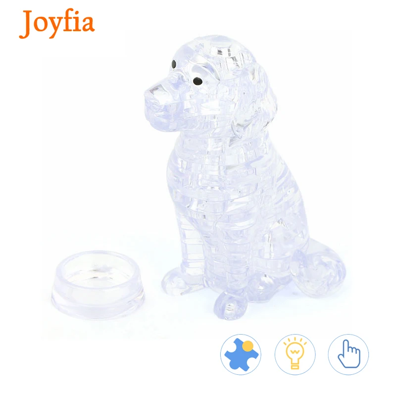 

DIY 3D с украшением в виде кристаллов строительные блоки щенок собака головоломки Игрушки для маленьких детей интеллектуальные собранные Обучающие игрушки-пазлы для детей