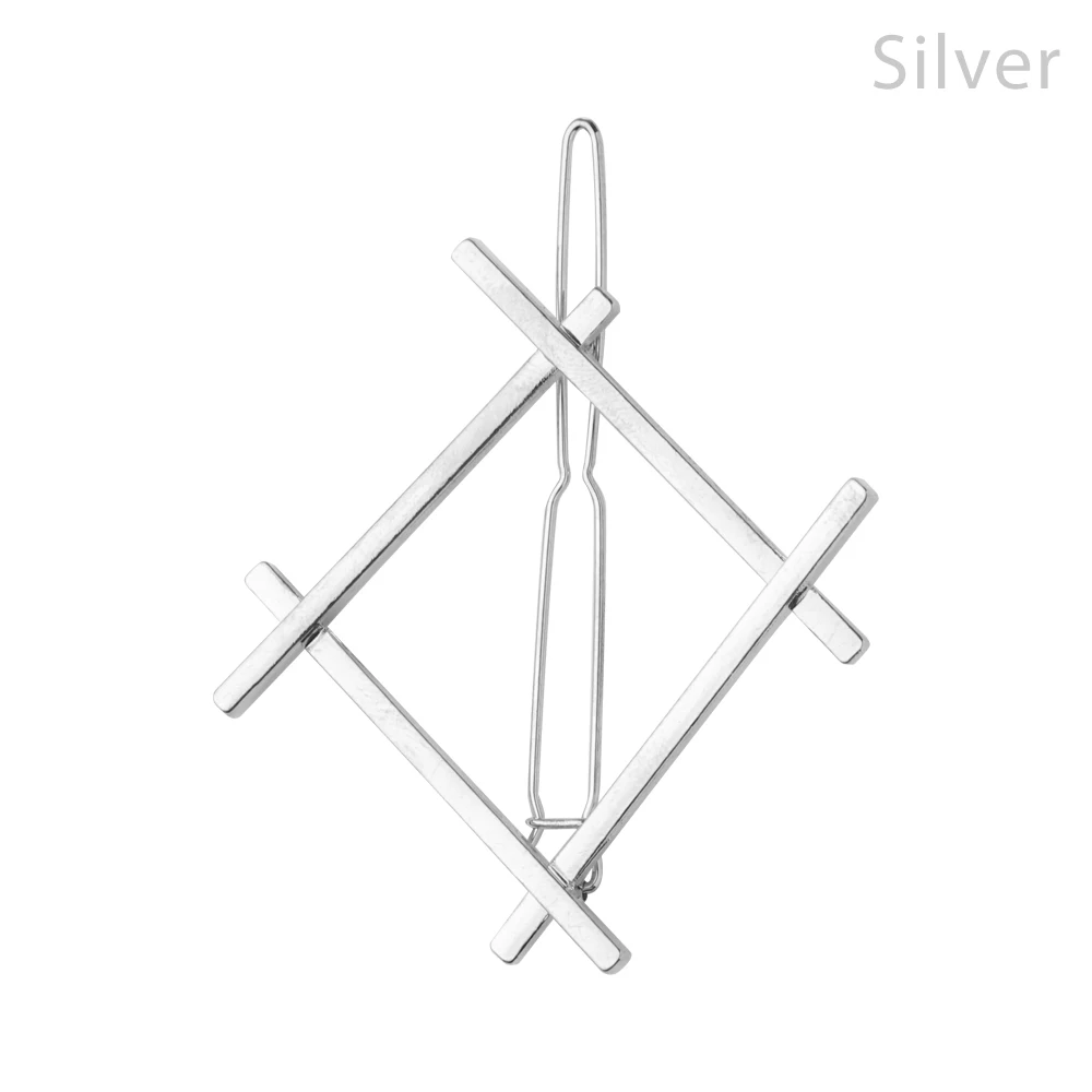 silver Шикарные женские модные аксессуары для волос геометрические круглые треугольные заколки для волос имитирующие шпильки с жемчугом и сердцем заколки для волос - Цвет: silver