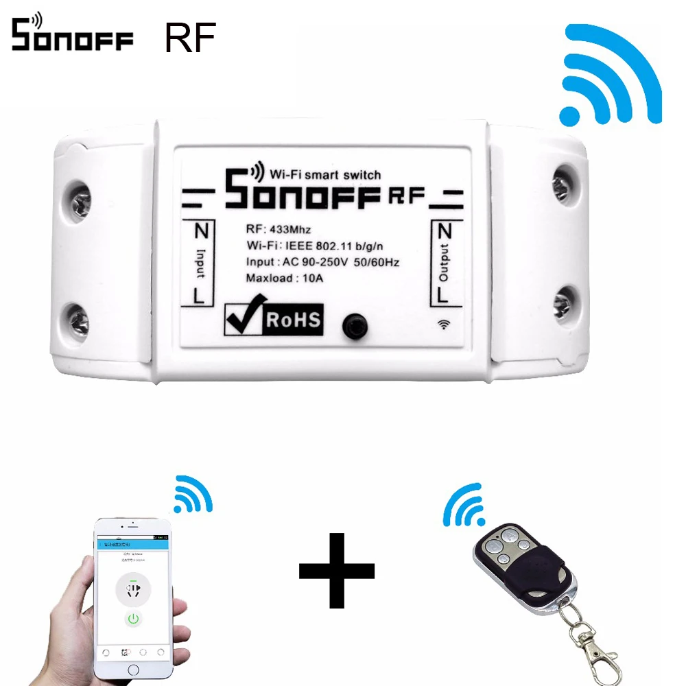 Sonoff RF Wifi беспроводной умный переключатель 433 МГц рч приемник интеллектуальный пульт дистанционного управления Поддержка Google Home Alexa
