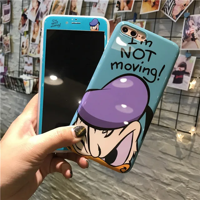 Imd чехол для телефона мультфильм животные мышь утка для iphone 6 6s 7 8 Plus+ 3D край протектор экрана Закаленное стекло Защитная пленка - Цвет: 83
