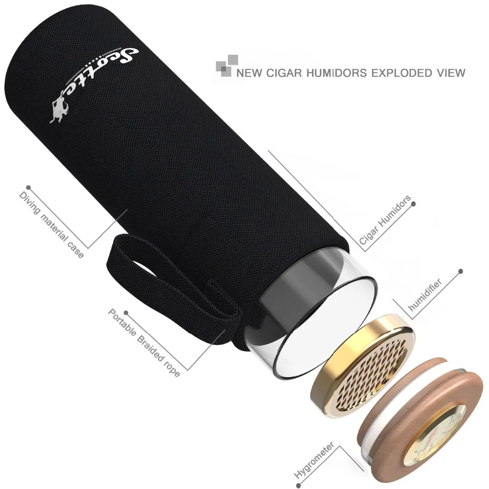 Увлажнитель для сигар дорожная стеклянная трубка уплотнительные банки с