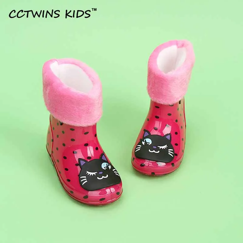CCTWINS KIDS/лето г.; детская брендовая водонепроницаемая обувь из ПВХ для маленьких девочек; синие резиновые сапоги для мальчиков; желтые ботиночки; C1107 - Цвет: Красный