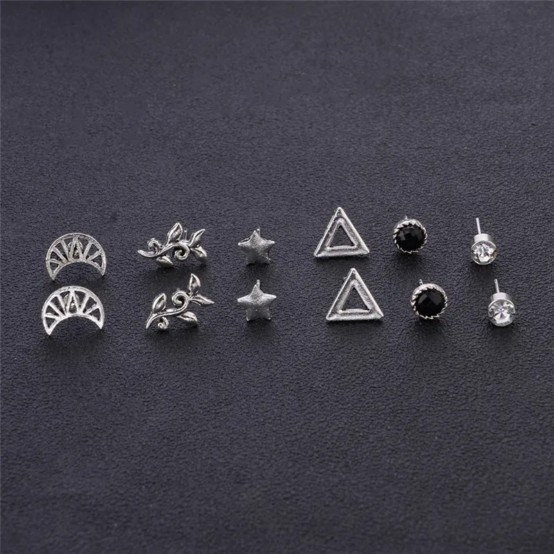 Женские серьги гвоздики в виде листьев цветов и треугольников|Серьги-гвоздики| |