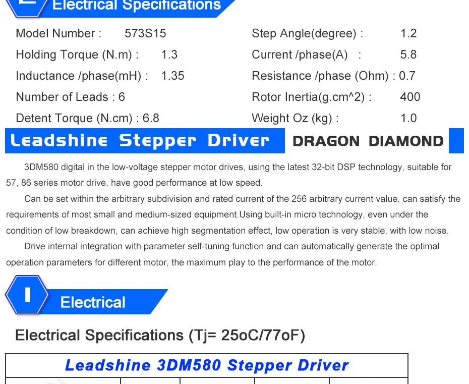 Leadshine cnc лазерный шаговый двигатель 573S15 и шаговый Драйвер 3DM580 для Co2 лазерные режущие гравировальные станки