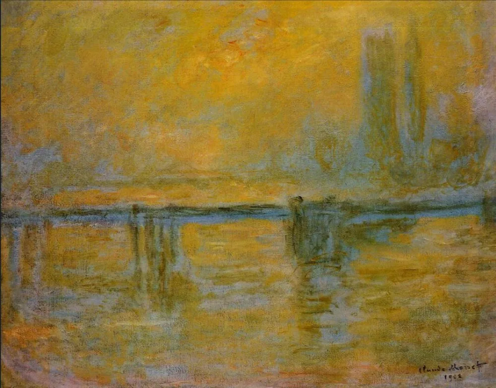 

High quality Oil painting Canvas Reproductions Charing Cross Bridge (1901) by Claude Monet hand painted