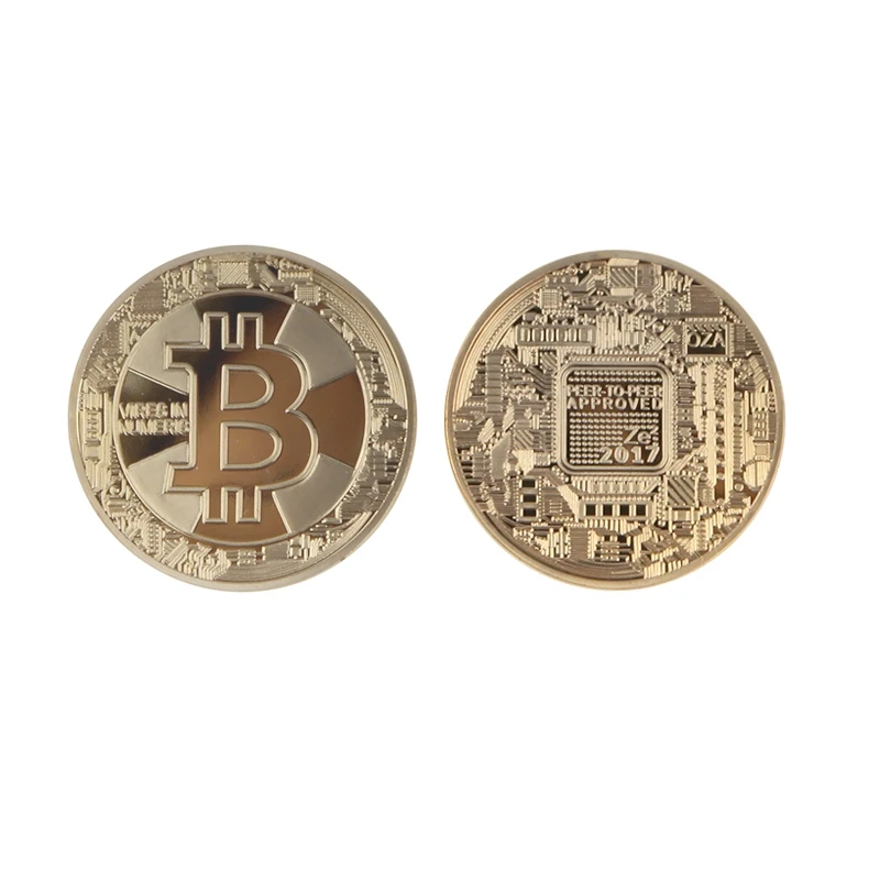 2017 g btc 1 шт Тайная вечеря масонский Титаник слиток бар монеты золото посеребренный щит Биткоин Майя Трамп Месси коллекция монет - Цвет: 2017 g btc