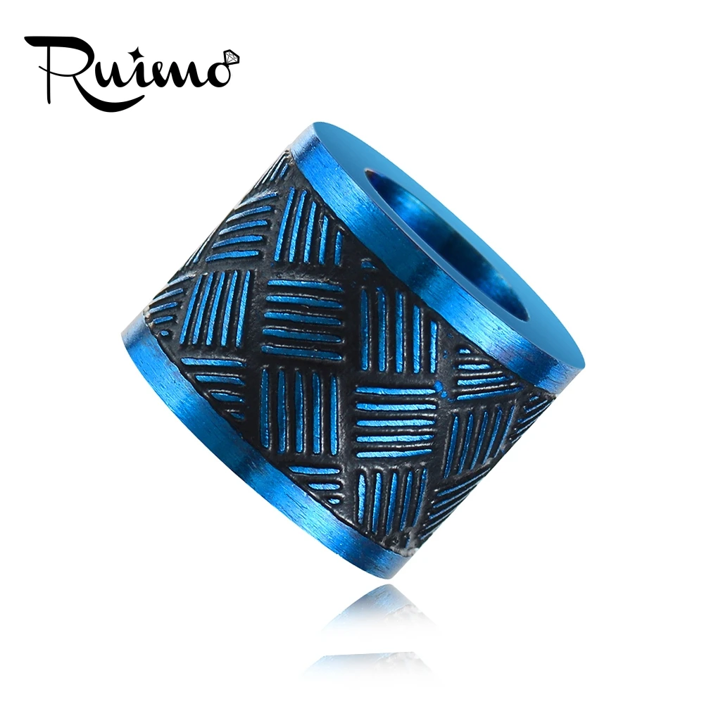 RUIMO 5 шт. Нержавеющая сталь раздельные бусины, установка круглого кожаного ремешка, 6 мм/8 мм Металлические с большими отверстиями покрытие Цвет бусины для изготовления ювелирных изделий
