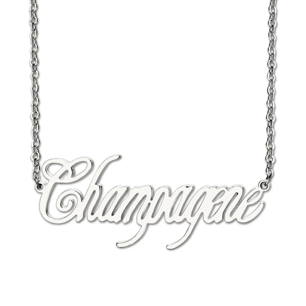 

Sweey Оптовая Персонализированные цвета шампанского имя шрифта ожерелье для вашего собственного, Уникальный индивидуальный подарок, логотип...