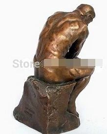 Бесплатная доставка Коллекционная! Винтажная Бронзовая статуэтка-истончик Rodin в