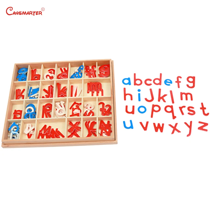 Деревянные игрушки Монтессори из бука Маленький подвижный алфавит коробка для