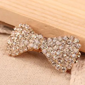 Заколка для волос для женщин и девочек, в Корейском стиле, с кристаллами, стразы, модная заколка-бант, аксессуары для волос