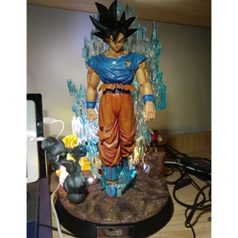 1" Dragon Ball Z статуя Migatte без Gokui бюст Сон Гоку полный Длина Портрет с светодиодный свет анимационная фигурка GK Ящик для игрушек 30 см B621