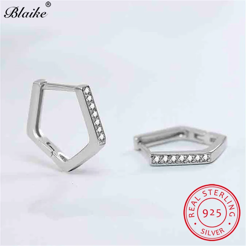 Женские и мужские серьги Blaike в виде колец геометрической формы из стерлингового