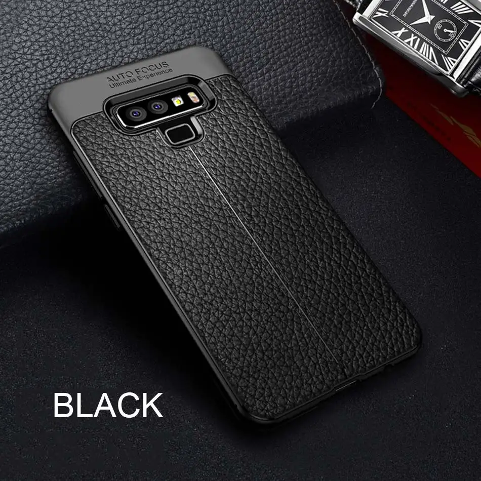 Black Ультратонкий Мягкий силиконовый кожаный чехол для samsung Galaxy Note 9 8 S8 S9 S10 PLus S10E полное покрытие для S7 Edge S8 Матовый ТПУ чехол - Цвет: Black