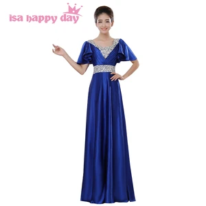 Платье длинное атласное с рукавами-крылышками, до пола