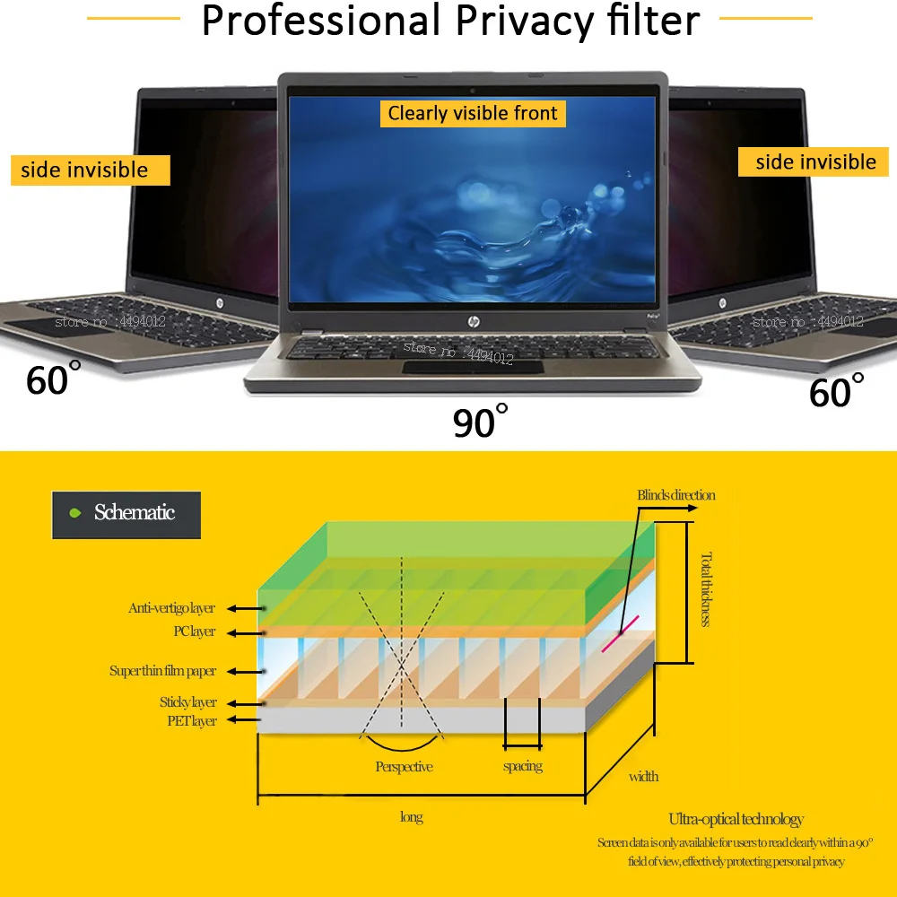 23 inch 509mm286mm laptop screen protectors privacy computer monitor protective film notebook computers privacy filter films free global shipping