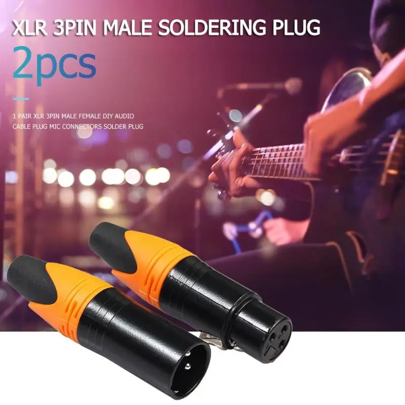 2шт 3Pin XLR Женский Мужской микрофон аудио кабель штекер DIY Разъемы адаптеры отличное качество ПВХ Резиновый рукав на хвосте