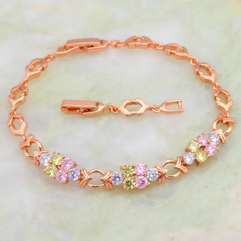 Новинка 2019 массивные ювелирные изделия розовое золото Мульти Кубический