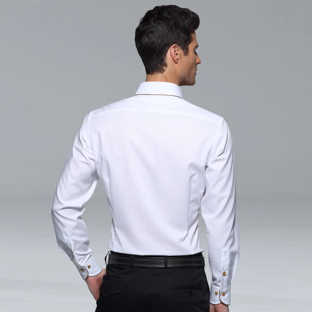 Рубашка смокинг Deepocean белая приталенная рубашка из 100% хлопка 2019|fit shirt|slim fit shirtcamisa