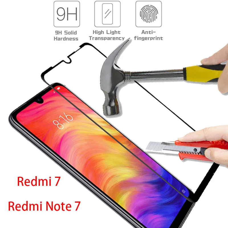 Премиум Закаленное стекло ALLOPUT для Xiaomi Redmi Note 7 Redmi 7 Стекло 9H полное покрытие черное стекло Redmi Note 7 Pro защита экрана
