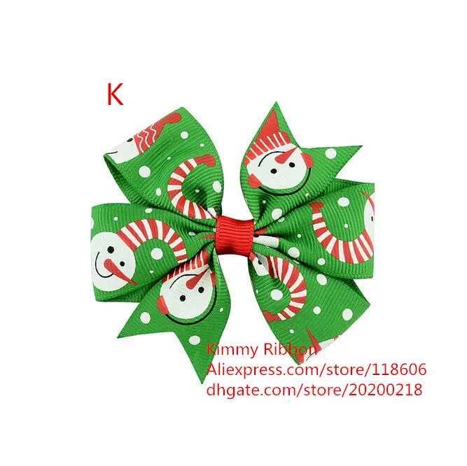 200 шт. бантик для волос Рождественский девочек из мятной перечной шерсти