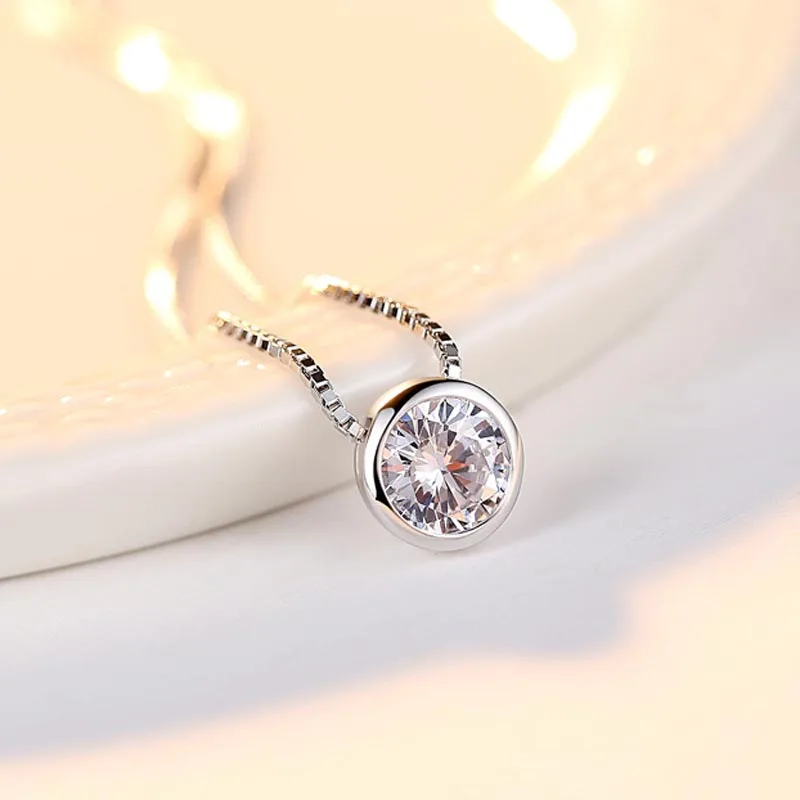 Изящное женское ожерелье с подвеской из циркония 16/18 дюйма цепочкой
