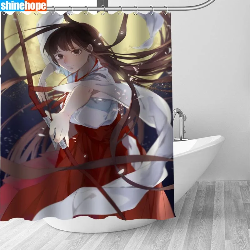 150x180 см скандинавские фотографии полиэстер водонепроницаемый InuYasha Аниме занавеска для душа s высокое качество занавес для ванной в ванной - Цвет: Shower Curtain 12