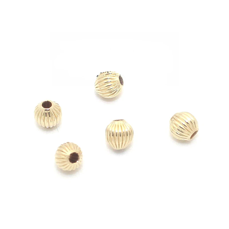 PINJEAS 10 шт 14k золотые наполняющие полосы фонаря Круглые бусины для ожерелья