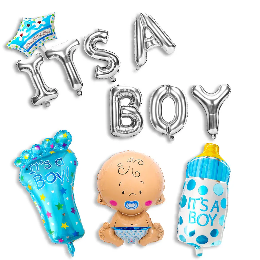 its a boy 19 шт фольгированные шары для детского душа, украшения для дня рождения, украшения для мальчиков и девочек, принадлежности для детского душа, латексные шары 12 дюймов - Цвет: its a boy