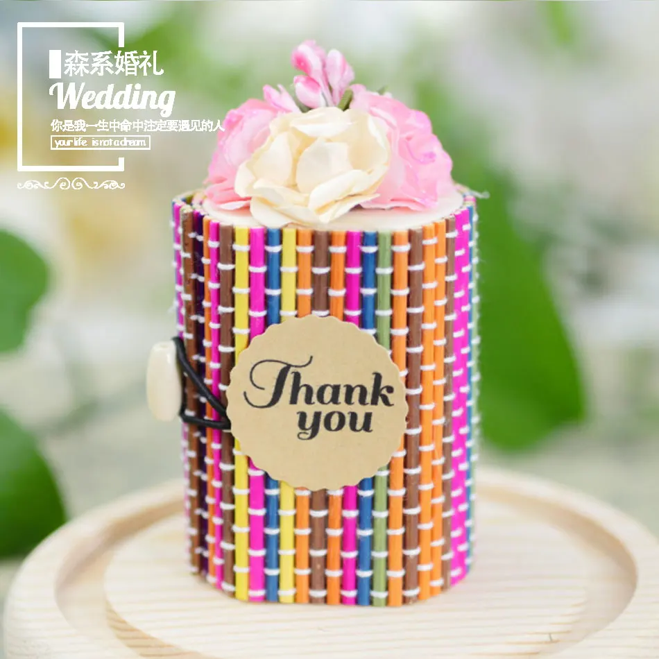 Винтажная Свадебная коробка для конфет Forest Бамбуковые Подарочные коробки