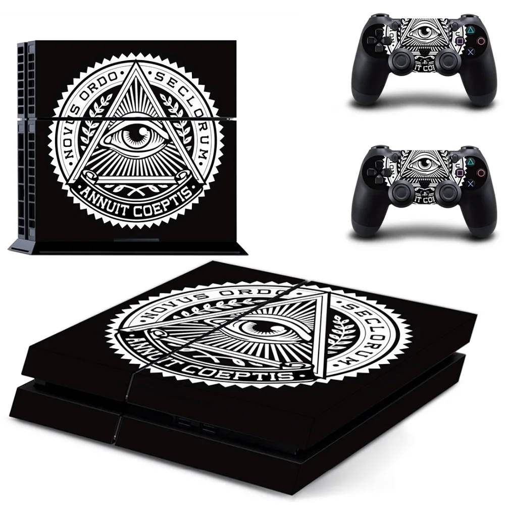 Виниловая наклейка Eye of Providence PS4 для консоли Sony Playstation 4 и 2 контроллера PS4|Наклейки|
