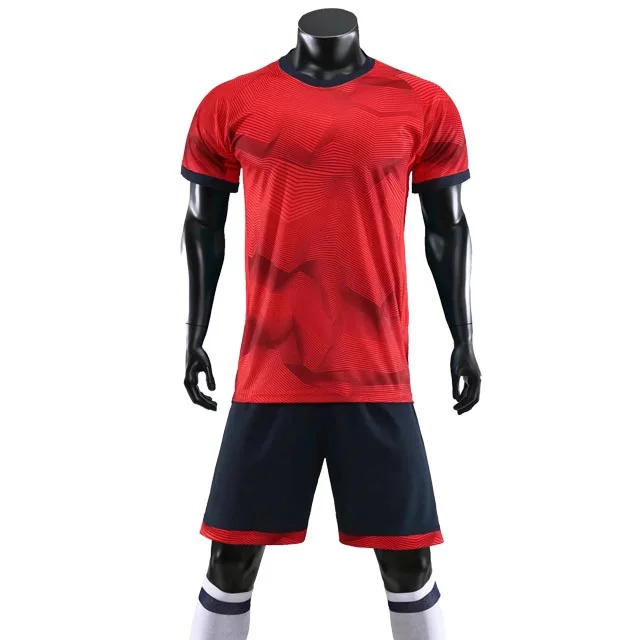 red sets 18/19 мужская Трикотажная Футбольная форма шорты Футбольная форма на заказ тренировочный костюм дышащая футбольная рубашка спортивный костюм - Цвет: red sets