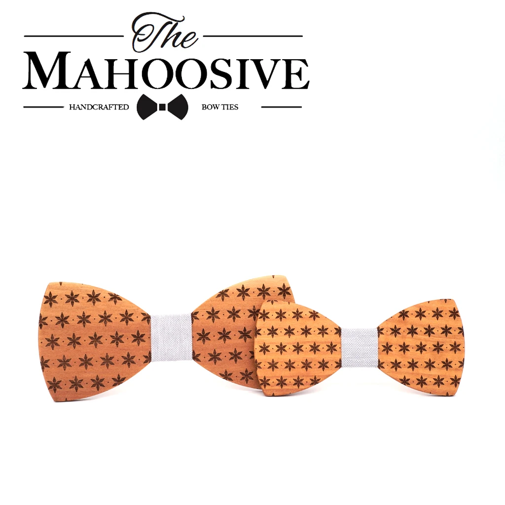 Деревянные галстуки бабочки Mahoosive для папы и детей гравированные корбаты подарок
