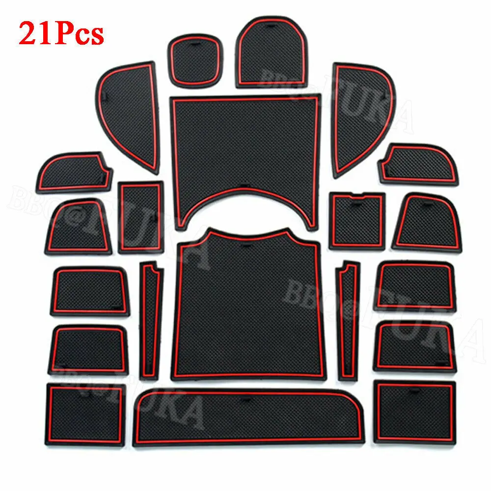 

21pcs Non-slip Car Interior Door Gate Slot Pad Cup Holder Mat For Honda HRV 2017-2018