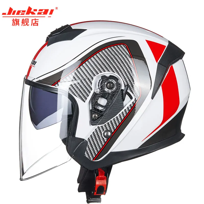 Мужской/женский мотоциклетный шлем JIEKAI с двойными линзами и полулицевым