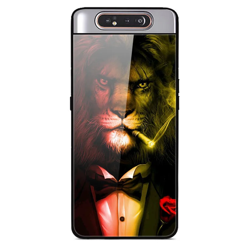 6," чехол для samsung A80, чехол A 80, роскошная задняя крышка из закаленного стекла для samsung Galaxy A80 A90 A 90, чехол, мягкий ТПУ бампер, рамка - Цвет: as photo 50
