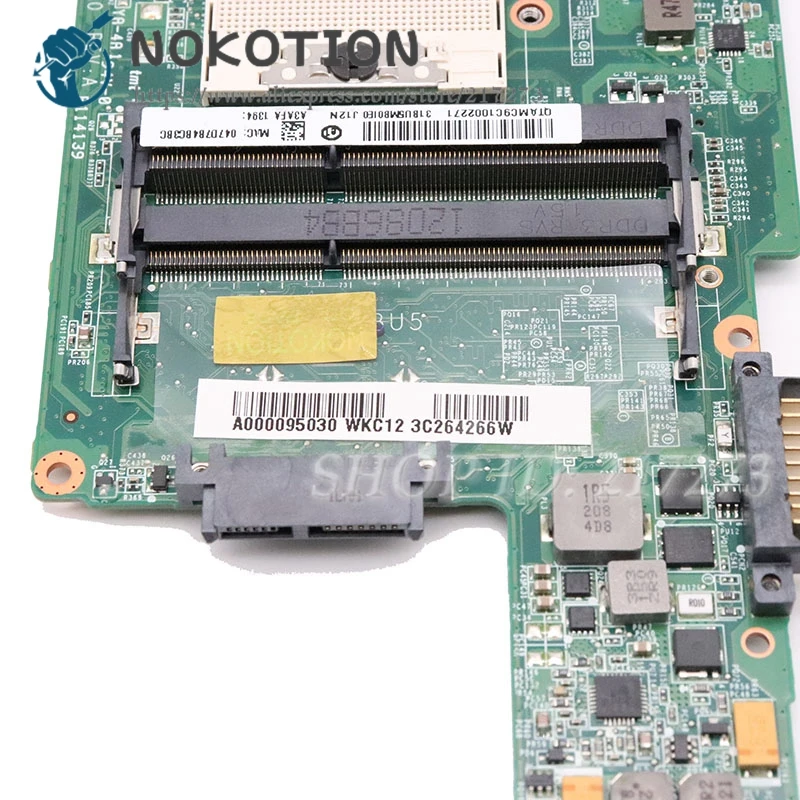 NOKOTION для Toshiba Satellite L730 L735 Материнская плата ноутбука HM65 UMA DDR3 A000095030 DABU5MB18A0 основная плата